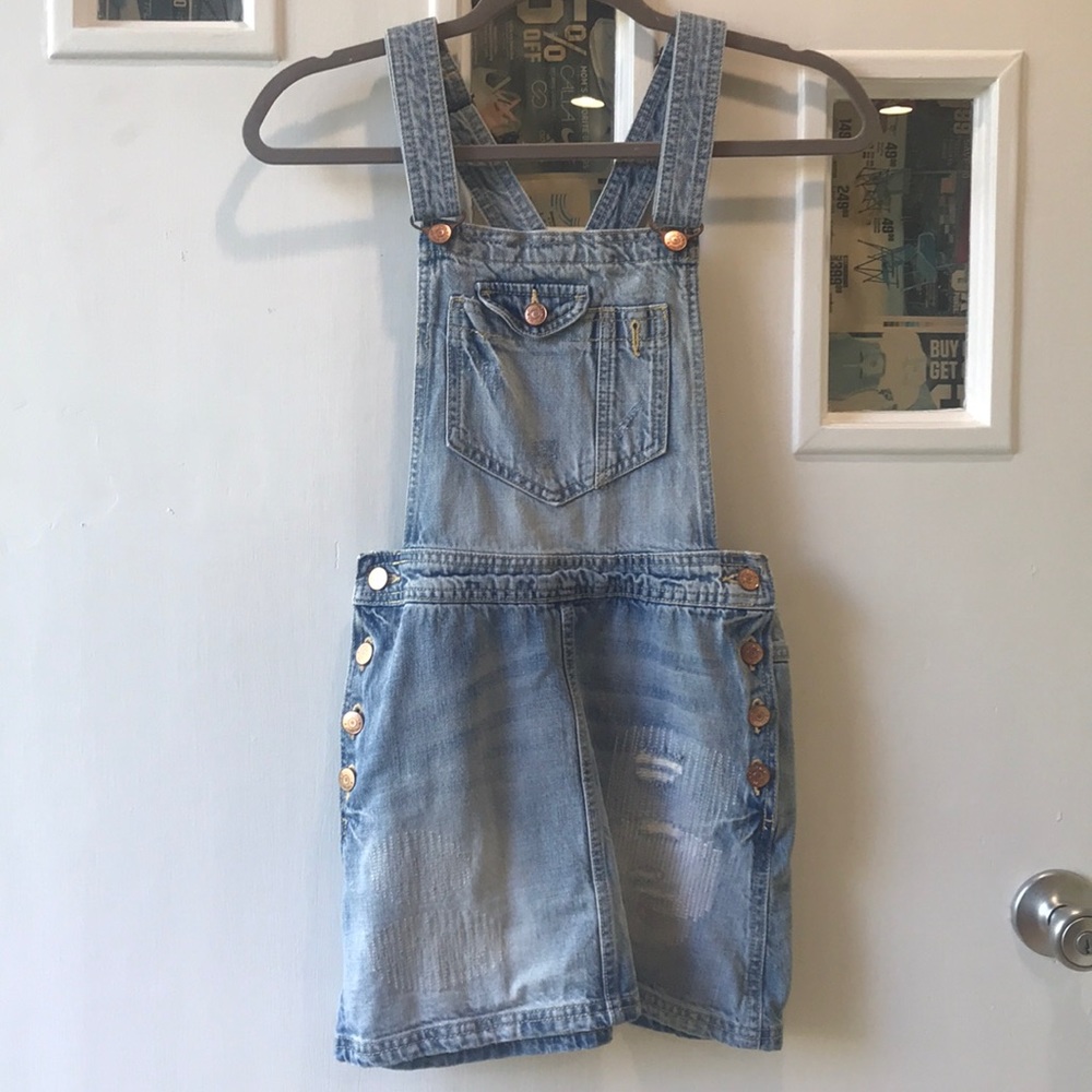 Denim Overall Dress H&M, Distressed look